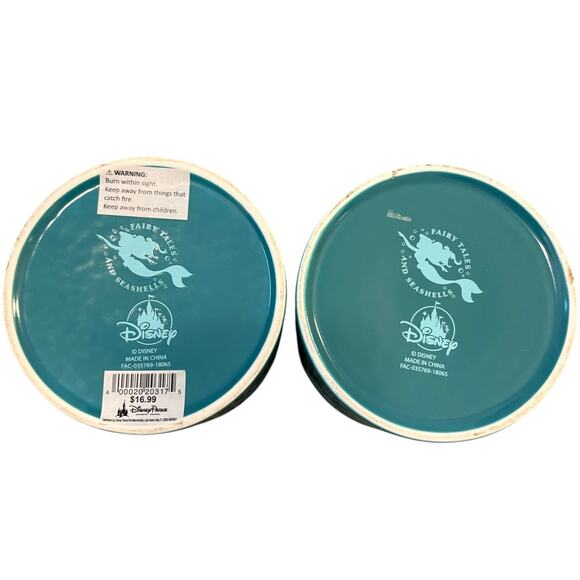 Disney parks little mermaid glass candle holders, set of two - Picture 2 of 5